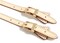 24.8" byhands Genuine Leather Adjustable Buckle Shoulder Bag Strap Gold Style Ring, Ivory (32-6402)
